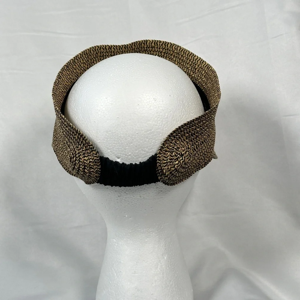 San Diego Hat Company Wide Brim Paper Braid Visor One Size Tan Black